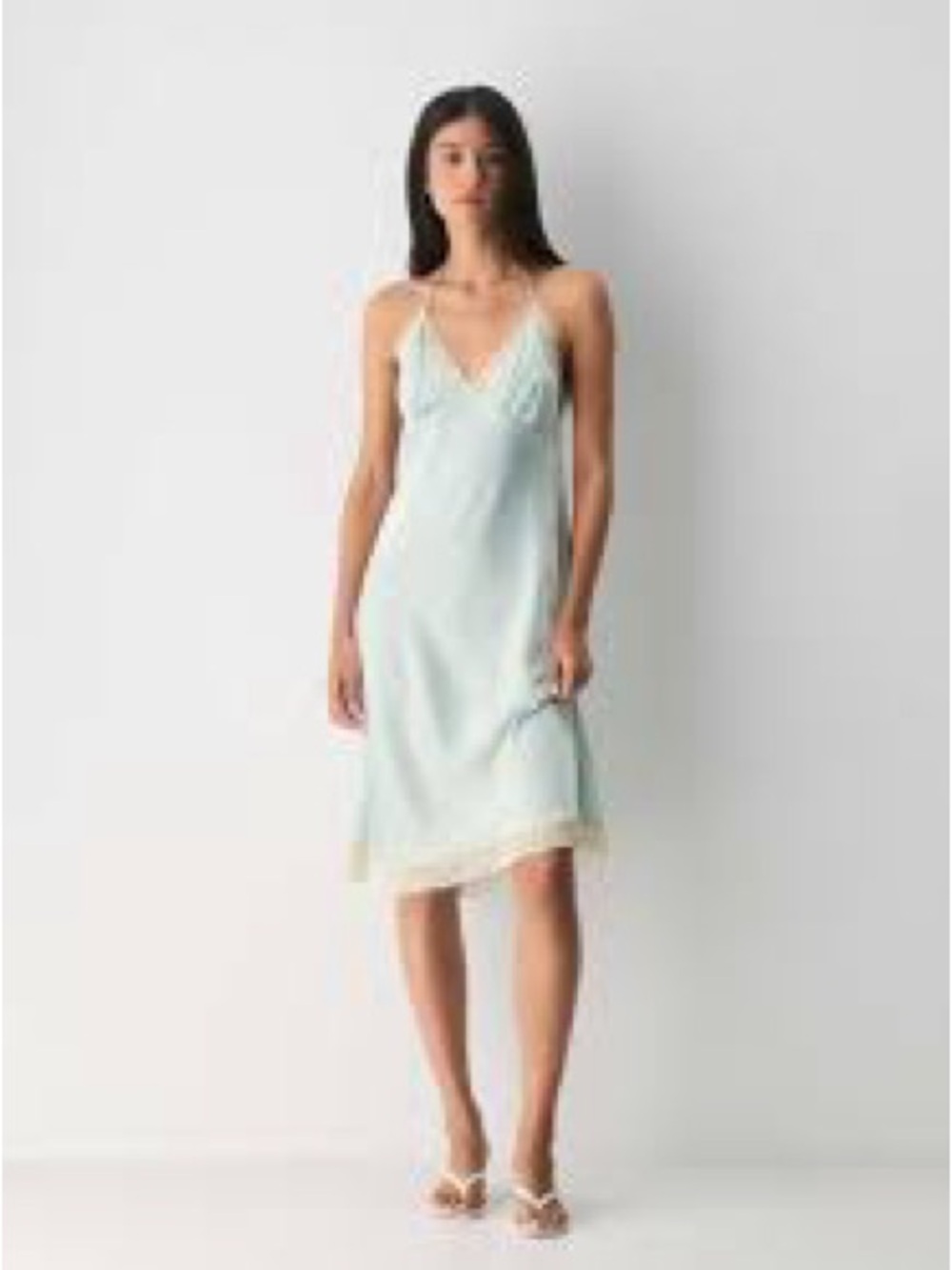 Wilfred Aritzia Size S Viscose Rayon Slip Dress Sage Green